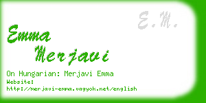 emma merjavi business card